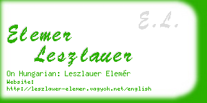 elemer leszlauer business card